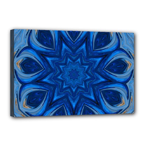 Blue Blossom Mandala Canvas 18  X 12  by designworld65