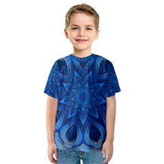 Blue Blossom Mandala Kids  Sport Mesh Tee