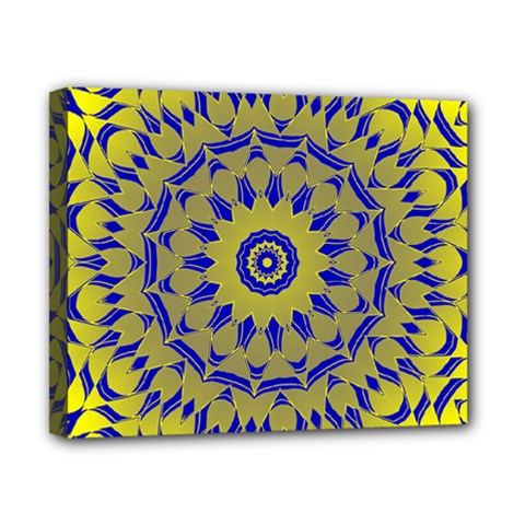 Yellow Blue Gold Mandala Canvas 10  X 8  by designworld65