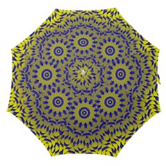 Yellow Blue Gold Mandala Straight Umbrellas