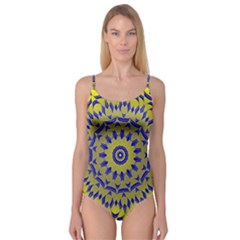 Yellow Blue Gold Mandala Camisole Leotard 