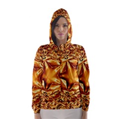 Elegant Gold Copper Shiny Elegant Christmas Star Hooded Wind Breaker (women) by yoursparklingshop