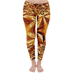 Elegant Gold Copper Shiny Elegant Christmas Star Classic Winter Leggings