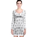 Sketchy Cats Long Sleeve Bodycon Dress View1