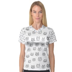 Sketchy Cats Women s V-neck Sport Mesh Tee