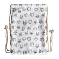 Sketchy Cats Drawstring Bag (large)