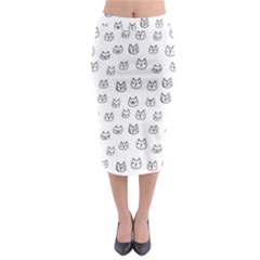 Sketchy Cats Midi Pencil Skirt by kostolom3000shop