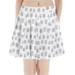 Sketchy Cats Pleated Mini Skirt