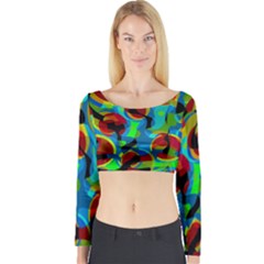 Colorful Smoothie  Long Sleeve Crop Top