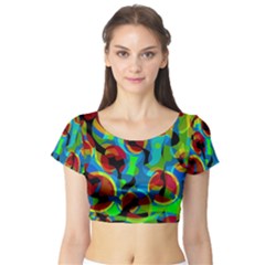 Colorful Smoothie  Short Sleeve Crop Top (tight Fit)