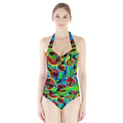 Colorful Smoothie  Halter Swimsuit