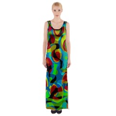 Colorful Smoothie  Maxi Thigh Split Dress by Valentinaart