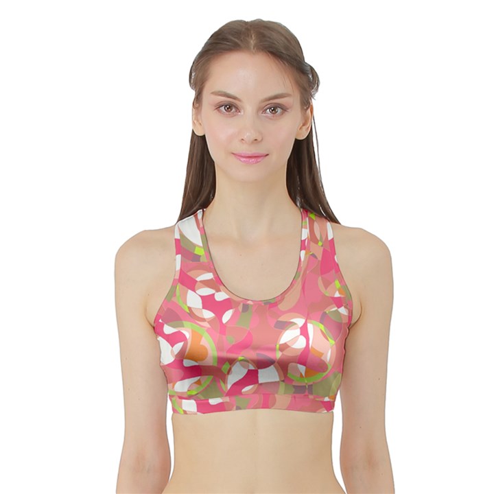 Pink smoothie  Sports Bra with Border