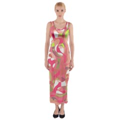 Pink Smoothie  Fitted Maxi Dress