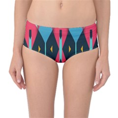 Triangles Stripes And Other Shapes                                                                                                         Mid-waist Bikini Bottoms