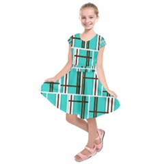 Black And White Stripes          Kids  Short Sleeve Dress