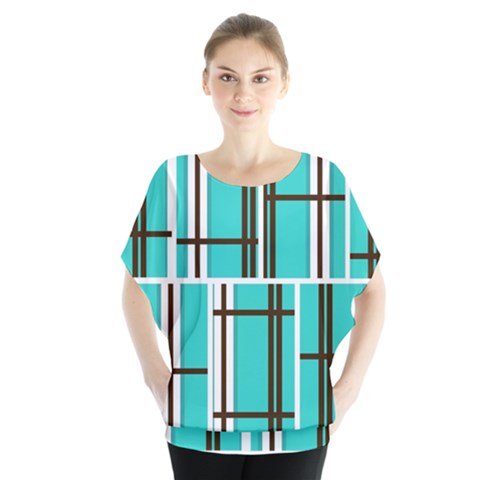 Black And White Stripes                                Batwing Chiffon Blouse by LalyLauraFLM