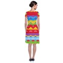 Colorful waves                                                                          Short Sleeve Front Wrap Dress View2