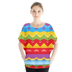 Colorful Waves                                 Batwing Chiffon Blouse