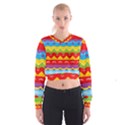 Colorful waves                                                                                                             Women s Cropped Sweatshirt View1