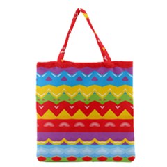 Colorful Waves                                                                                                           Grocery Tote Bag by LalyLauraFLM