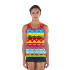 Colorful Waves                                                                                                           Women s Sport Tank Top by LalyLauraFLM