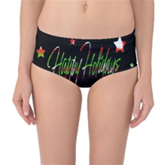 Happy Holidays 2  Mid-waist Bikini Bottoms by Valentinaart