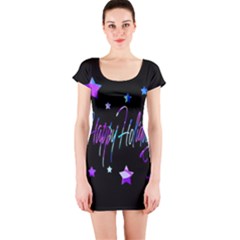 Happy Holidays 6 Short Sleeve Bodycon Dress by Valentinaart