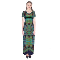 A Bird I Am From Paradise Short Sleeve Maxi Dress