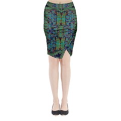 A Bird I Am From Paradise Midi Wrap Pencil Skirt