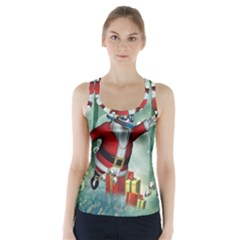 Funny Santa Claus In The Underwater World Racer Back Sports Top by FantasyWorld7