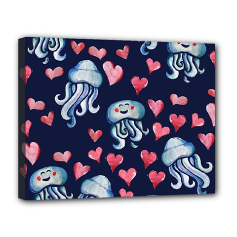 Jellyfish Love Canvas 14  X 11 