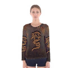 Awesome Dragon, Tribal Design Women s Long Sleeve Tee