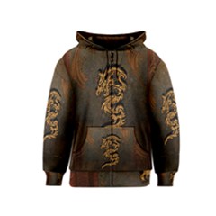 Awesome Dragon, Tribal Design Kids  Zipper Hoodie by FantasyWorld7