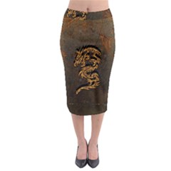 Awesome Dragon, Tribal Design Midi Pencil Skirt