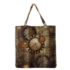 Wonderful Steampunk Design With Clocks And Gears Grocery Tote Bag