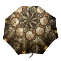 Wonderful Steampunk Design With Clocks And Gears Folding Umbrellas