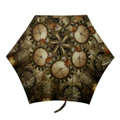 Wonderful Steampunk Design With Clocks And Gears Mini Folding Umbrellas