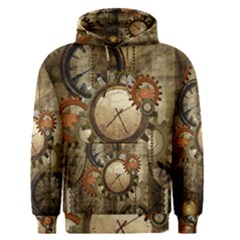 Wonderful Steampunk Design With Clocks And Gears Men s Pullover Hoodie