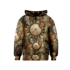 Wonderful Steampunk Design With Clocks And Gears Kids  Pullover Hoodie