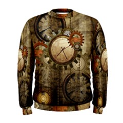 Wonderful Steampunk Design With Clocks And Gears Men s Sweatshirt