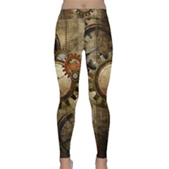 Wonderful Steampunk Design With Clocks And Gears Classic Yoga Leggings