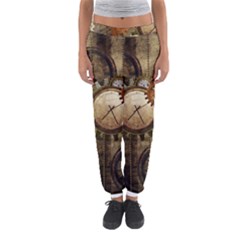 Wonderful Steampunk Design With Clocks And Gears Women s Jogger Sweatpants