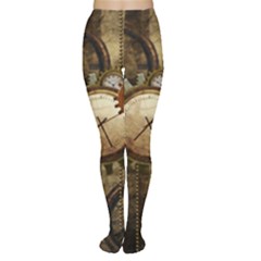 Wonderful Steampunk Design With Clocks And Gears Women s Tights