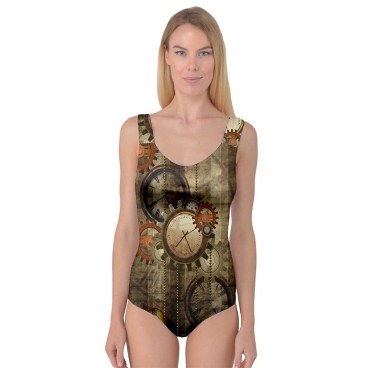 Wonderful Steampunk Design With Clocks And Gears Princess Tank Leotard 