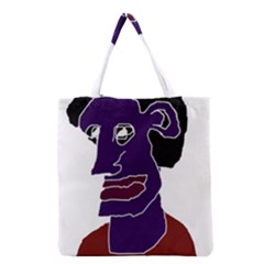 Man Portrait Caricature Grocery Tote Bag by dflcprints