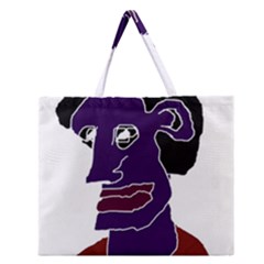 Man Portrait Caricature Zipper Large Tote Bag by dflcprints