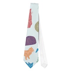 Blue Colorful Cats Silhouettes Pattern Neckties (one Side)  by Contest580383