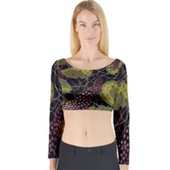 Abstract Garden Long Sleeve Crop Top