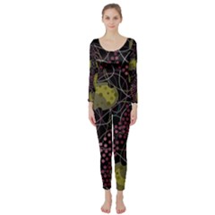 Abstract Garden Long Sleeve Catsuit